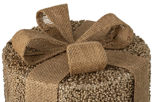 Set Of 3 Gift Glitters Iron Gold/Natural