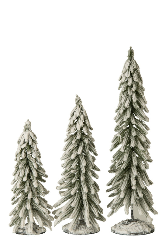 Christmas Tree With Snow Pet Dark Green/White Large