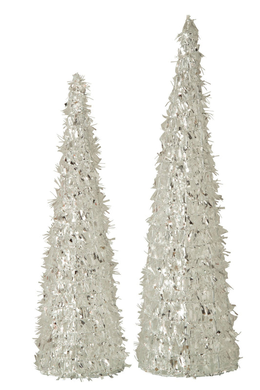 Cone Tinsel Polyester Silver Large