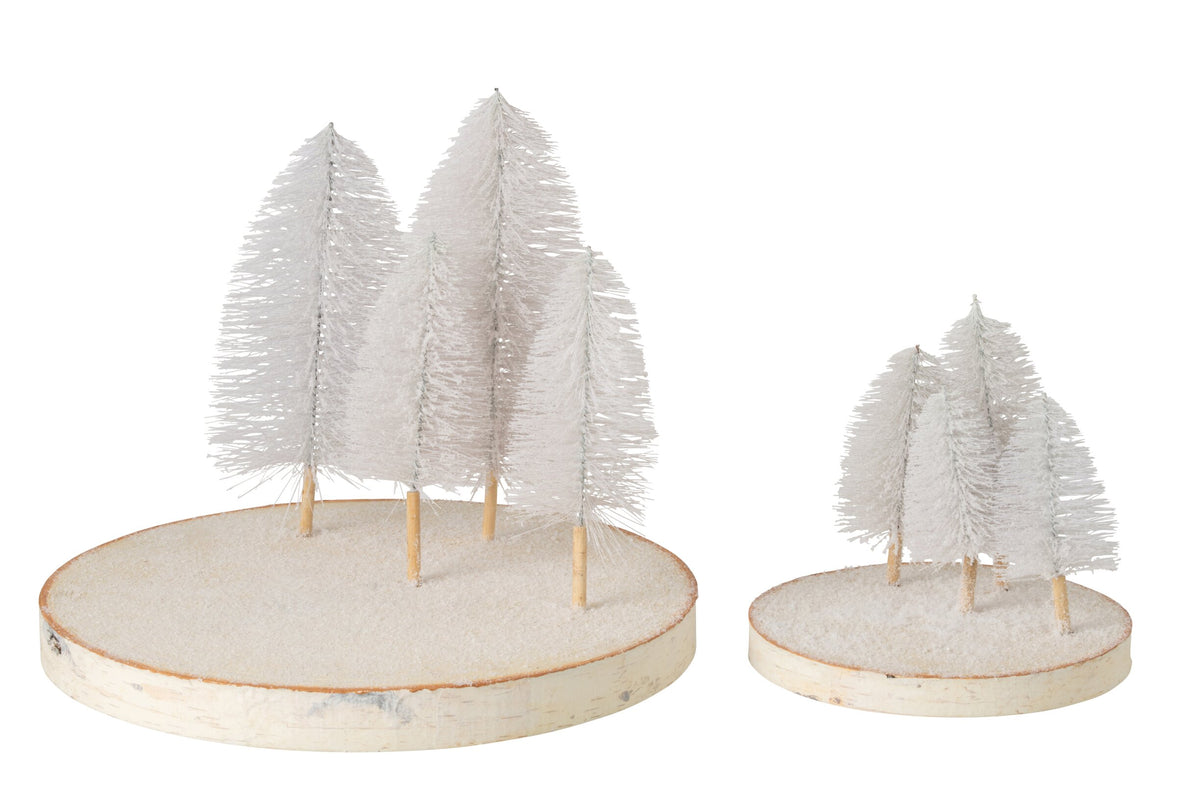 Decorative Tray Trees Bark Natural/White Large