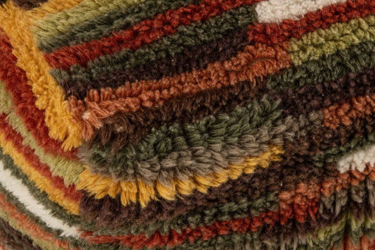 Pouffe Geometric Wool Multi
