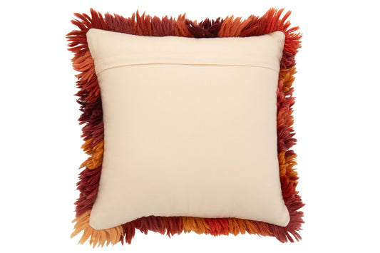 Cushion Checkered Wool Burgundy/Orange