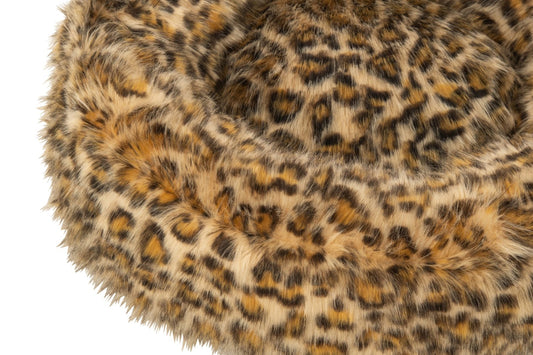 Cat Basket Leopard Pattern Polyester Rust Brown/Beige