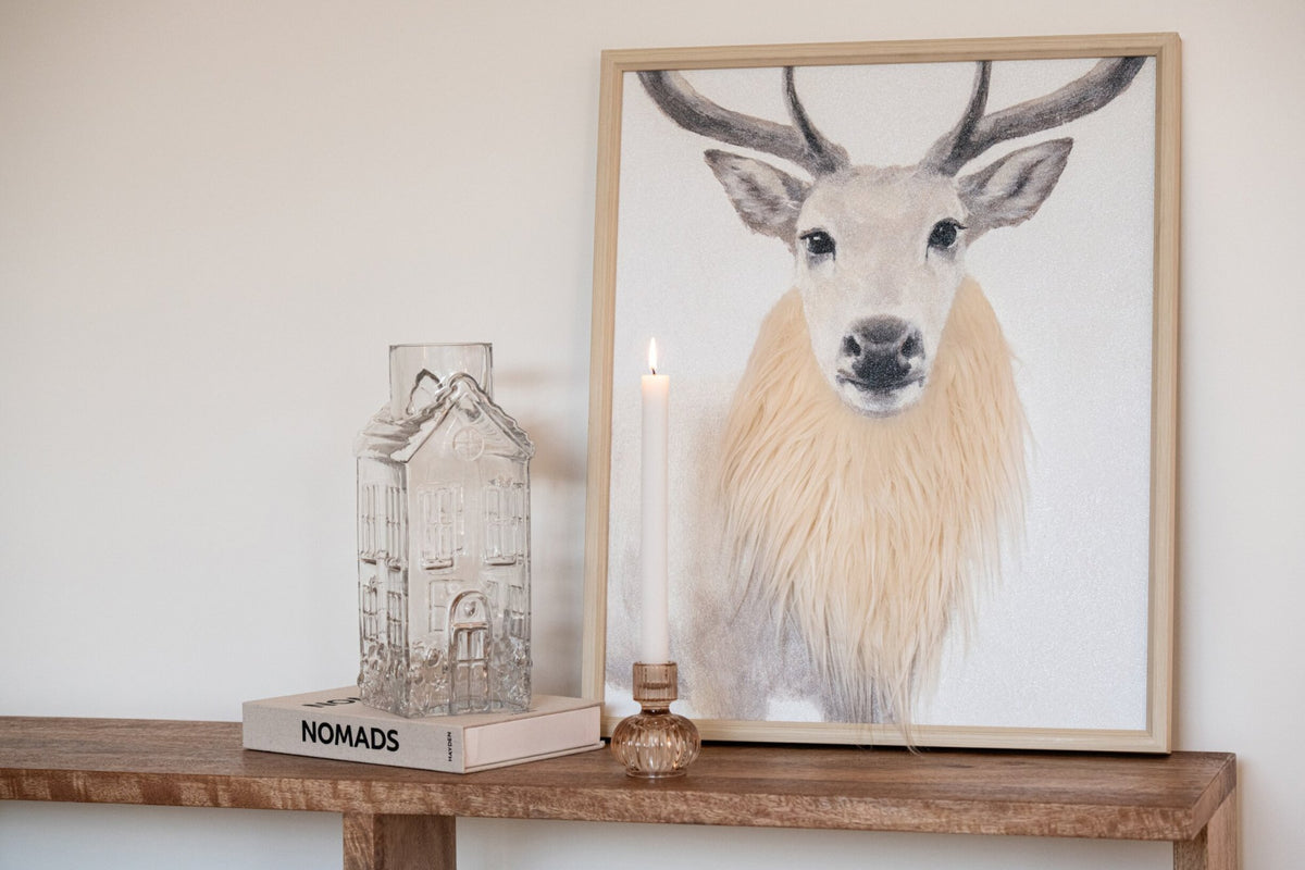 Painting Deer MDF Off-White Assortment Of 2