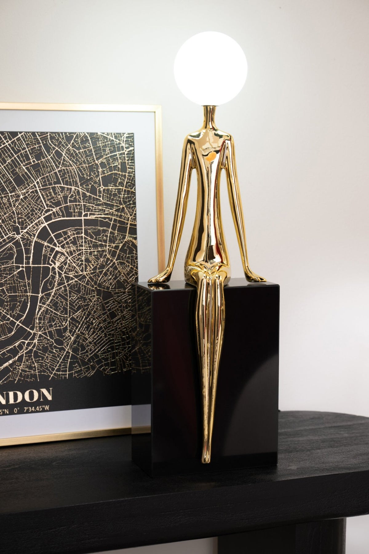 Wall Decoration London Paris Canvas Black/Gold Assortment Of 2