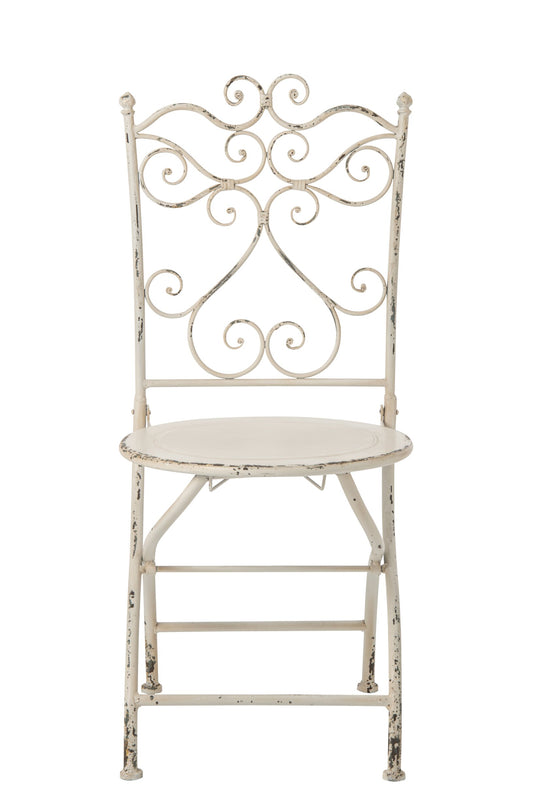 Garden Chair Metal Off-White