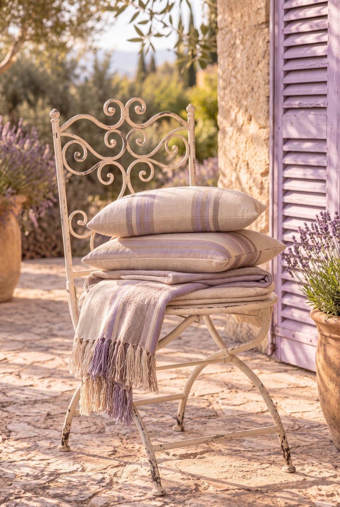 Garden Chair Metal Off-White