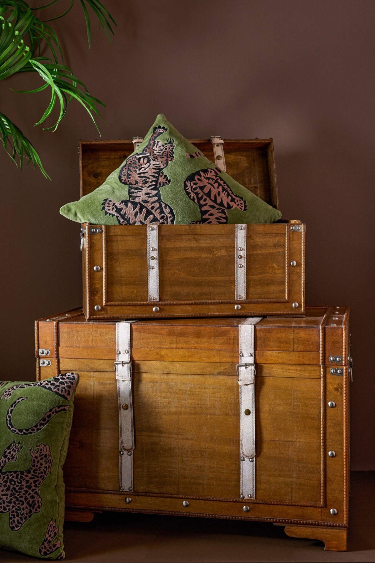 Set van 3 koffer antiek MDF bruin