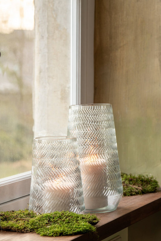 Vase Relief Glass Transparent Small