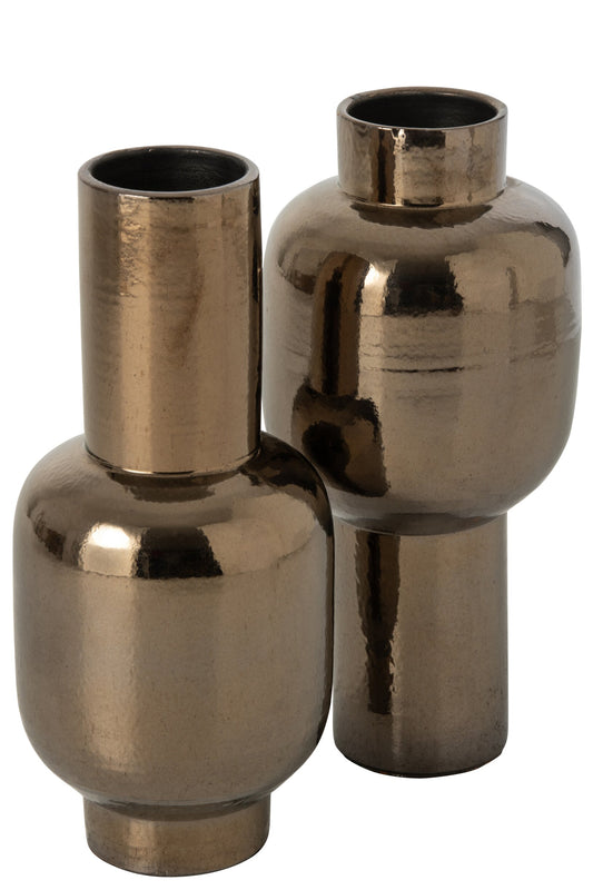 Vase Round Base Ceramic Bronze