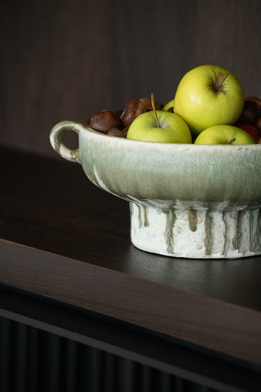 Decorative Tray Ceramic Olive/Light Beige