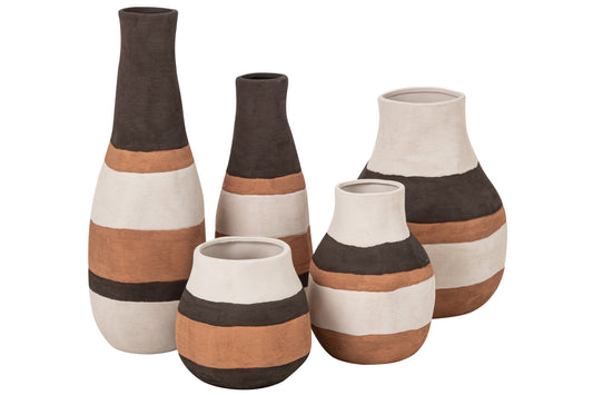 Vase Tierra Striped Stoneware Multi Large