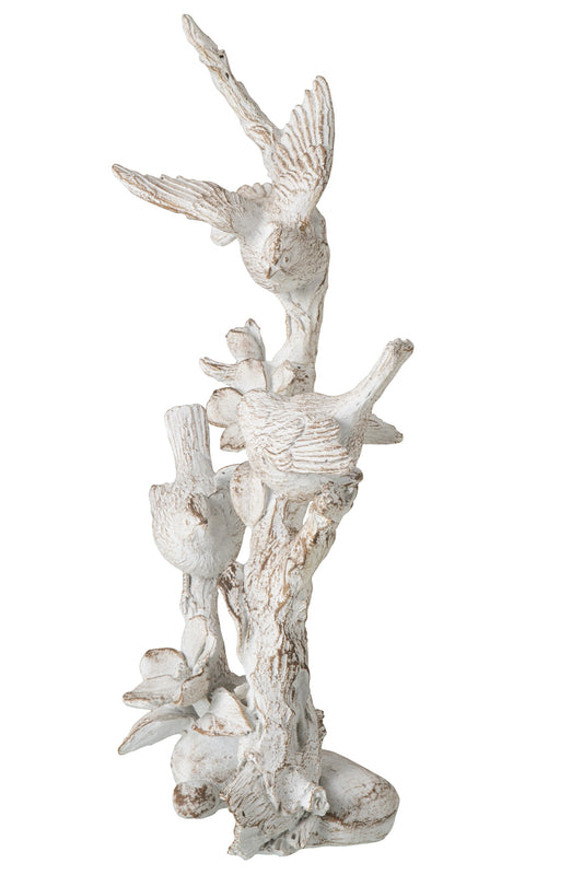 Bird On Branch Clay Ecru Large