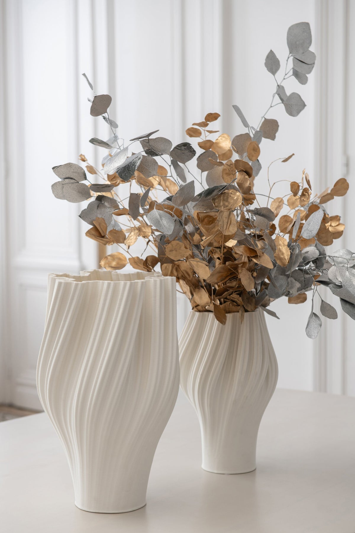 Vase 3d Printing Stoneware White Small