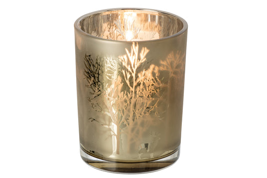 Kaarshouder Bos Glas Taupe Large