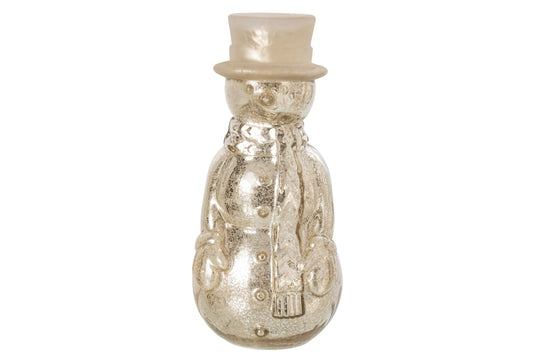 Snowman LED Glass Silver Large