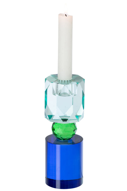 Kaarshouder Glas Blauw/Groen