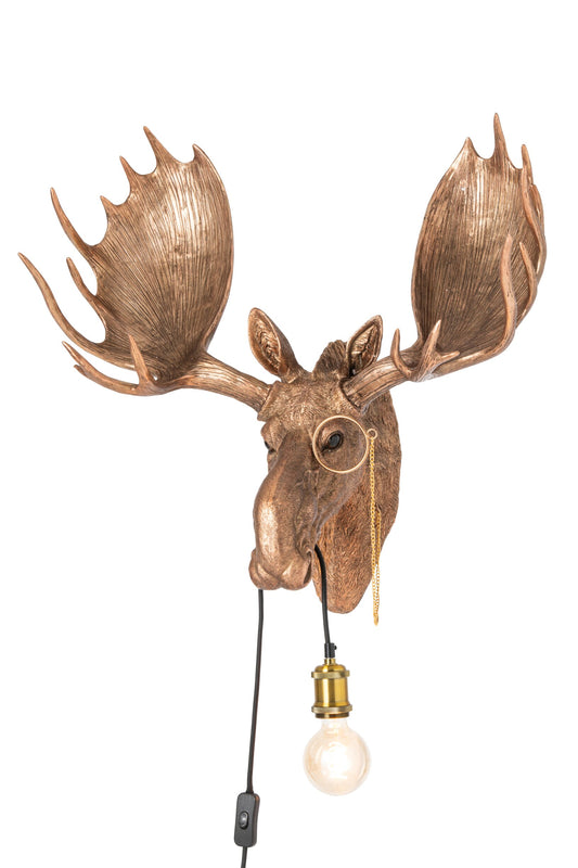 Reindeer resin copper wall lamp
