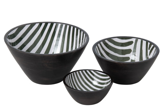 Kom mango hout olijf/donkerbruin groot assortiment van 2