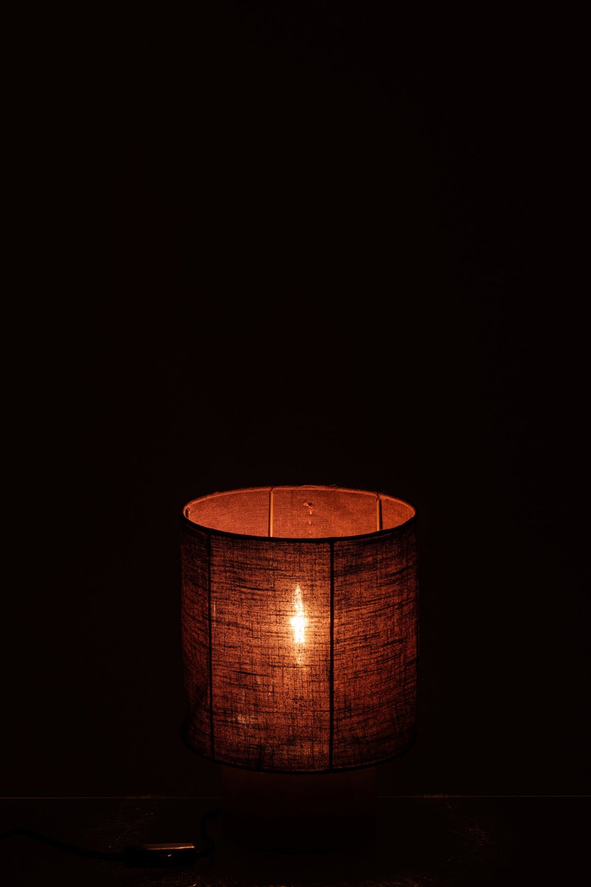 Small brown cement table lamp