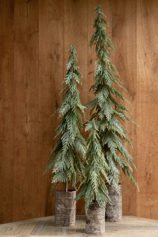 Christmas Tree Wooden Base Polyethylene Dark Green/Natural Small