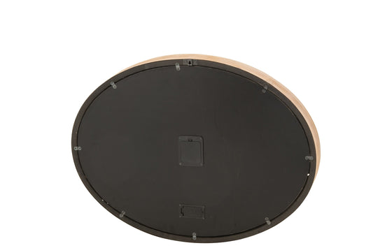 Wall Clock Oval Metal Natural/Black