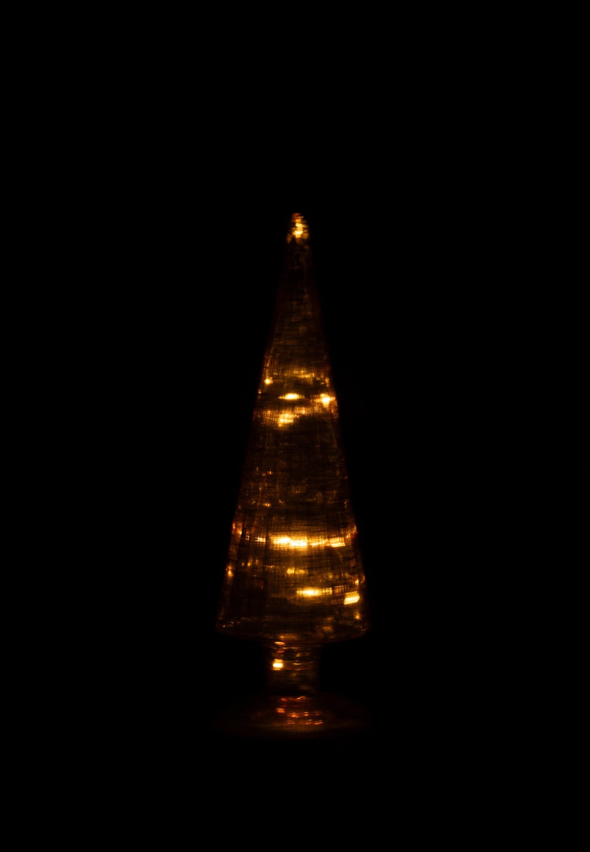 Tree LED Turning Crackled Glass Orange Small