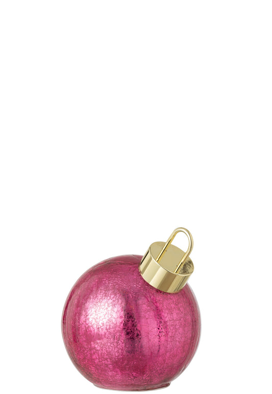 Ball LED Glass Dark Pink Small