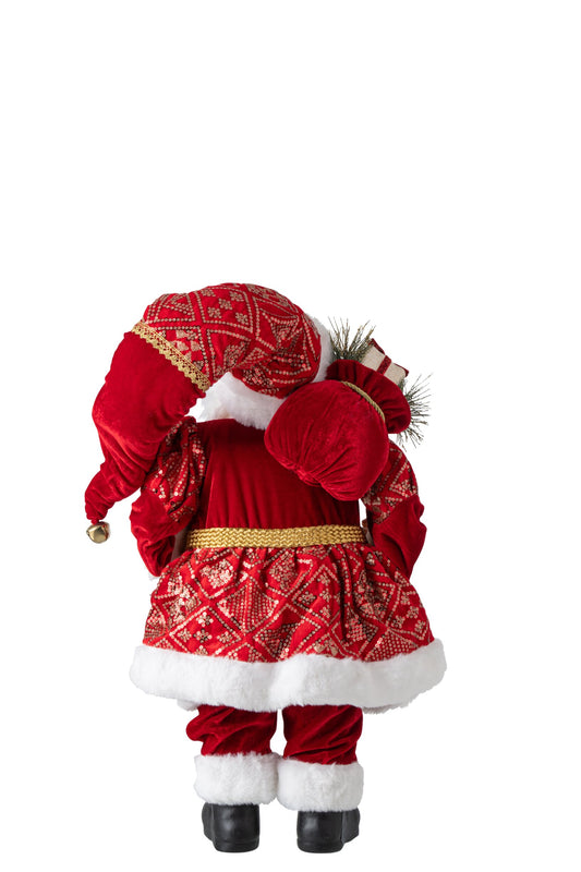 Santa Claus Synthetic Christmas Red Medium