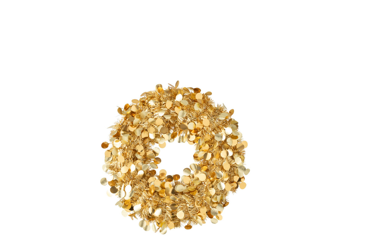 Wreath Sparkling Polystyrene Gold Small