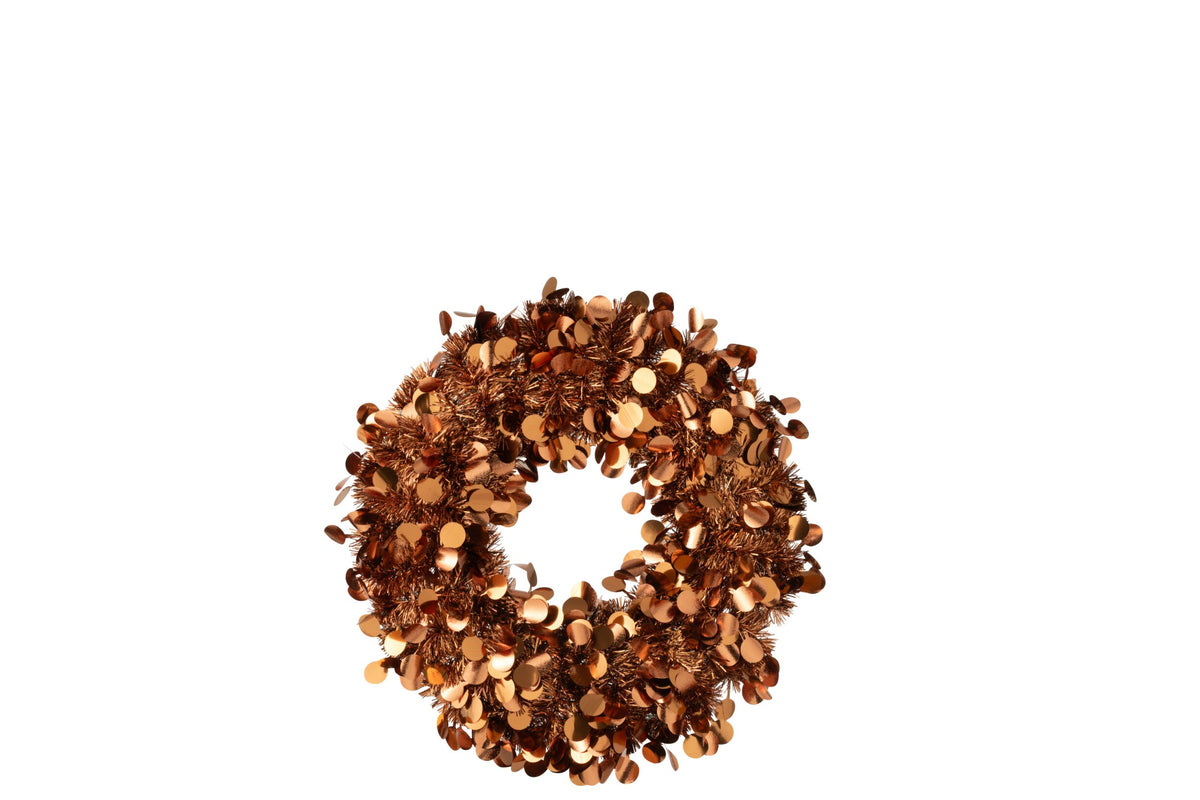 Wreath Sparkling Polystyrene Brown Small