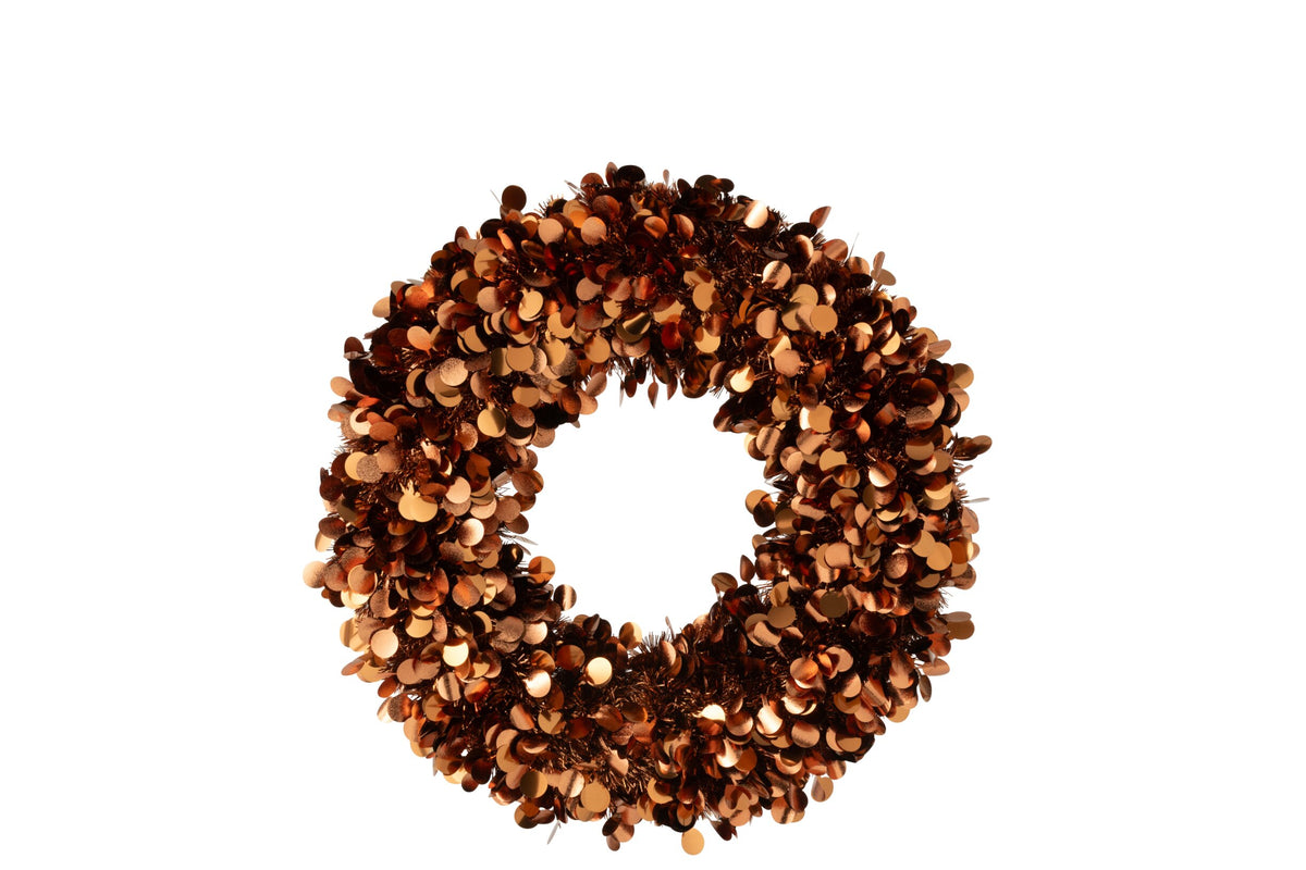 Wreath Sparkling Polystyrene Brown Medium