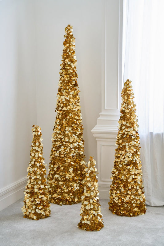 Tree Sparkling Polystyrene Gold Small