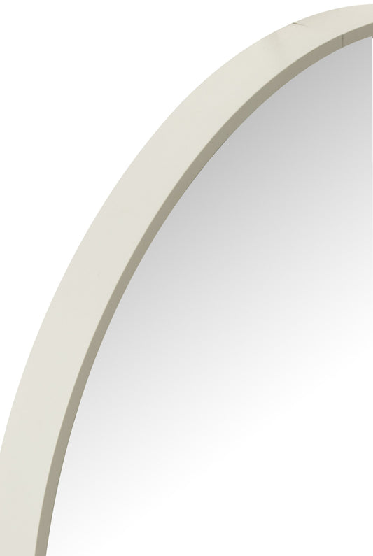 Mirror Round Glass/Metal White Large