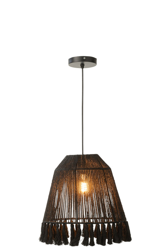 Hanglamp lamp Celia jute zwart klein