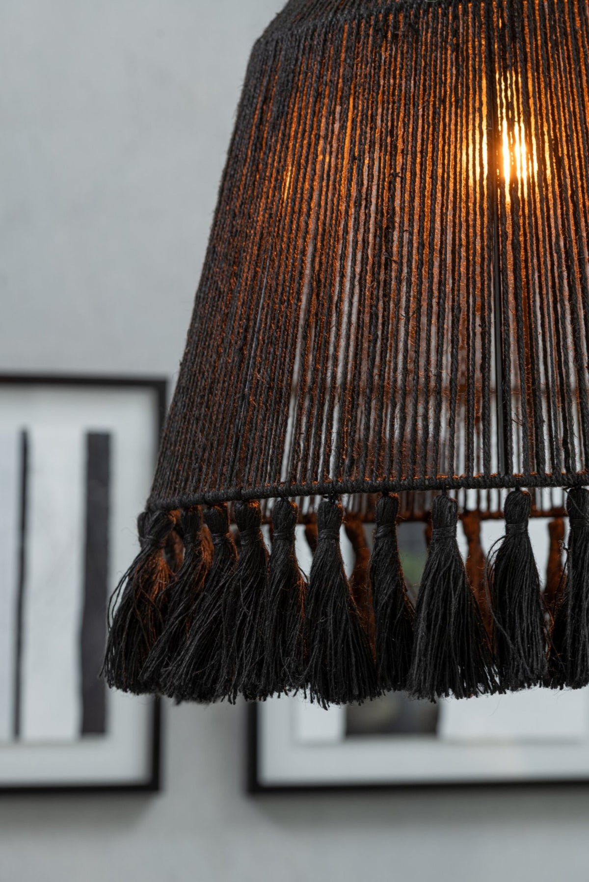 Suspension Celia jute noir petite