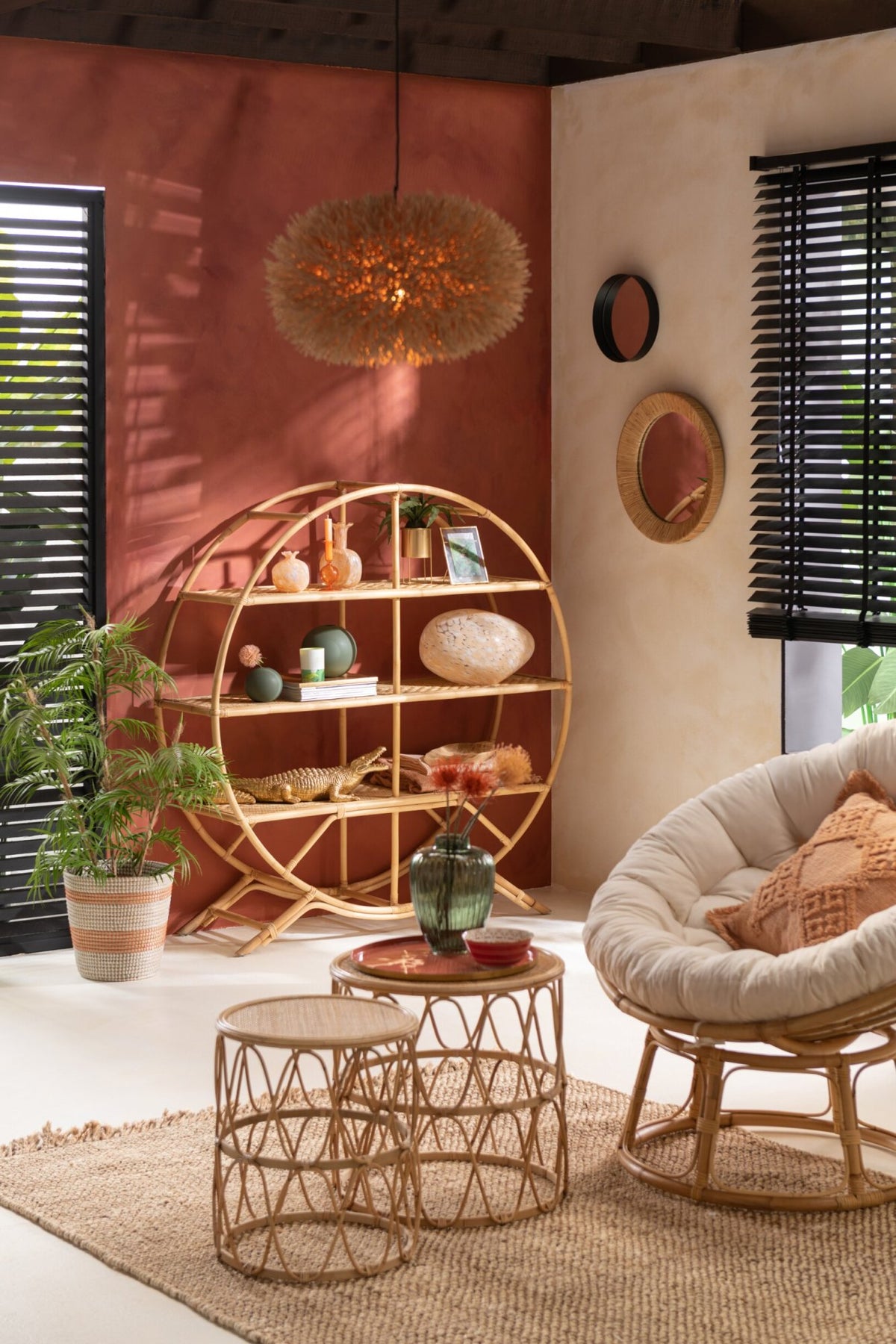 Sofa Celine + Cushion Rattan Natural