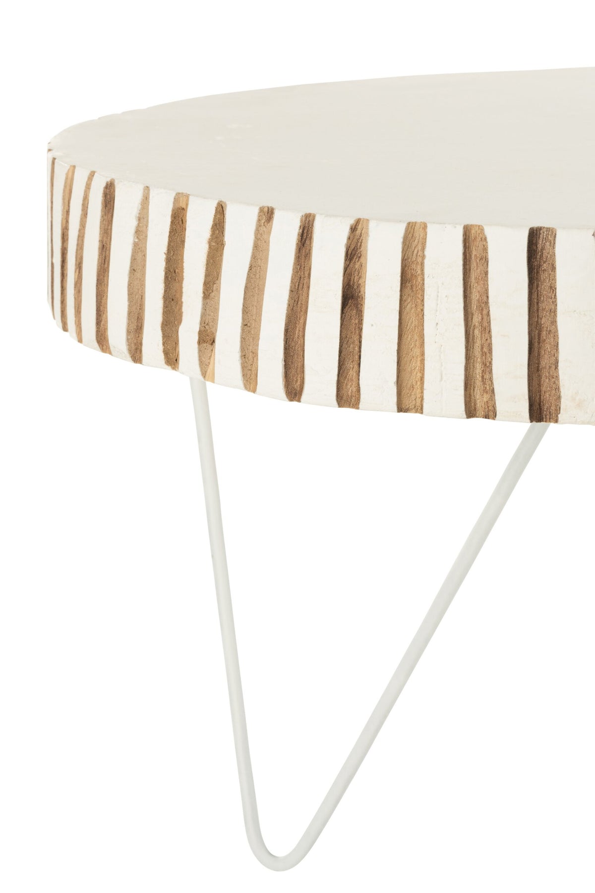 Set Of 2 Tables Ying Wood Metal White
