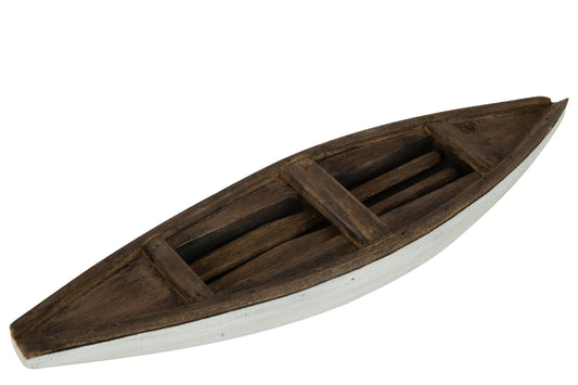 Boat + Oar Vacay Wood Dark Brown White