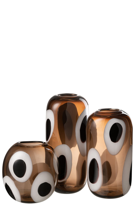 Vase Izzy Glass White/Brown Large