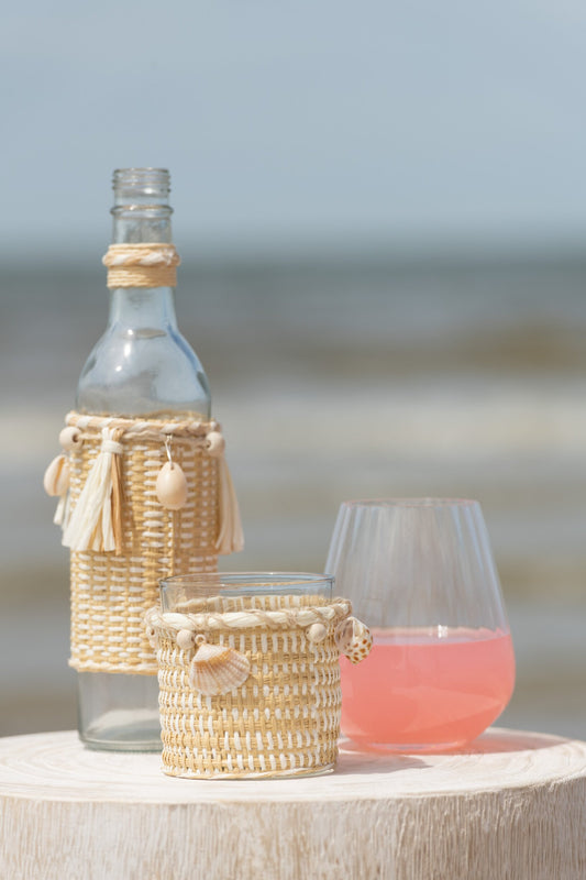Bottle Decoration With Shells Glass Natural