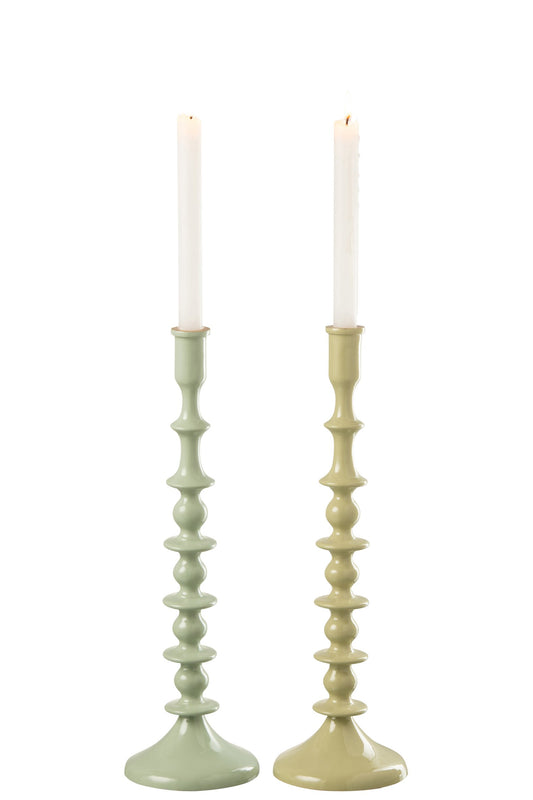Kandelaar Aluminium Groen Assortiment Van 2