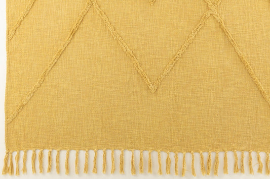 Throw Tassel Cotton Mustard