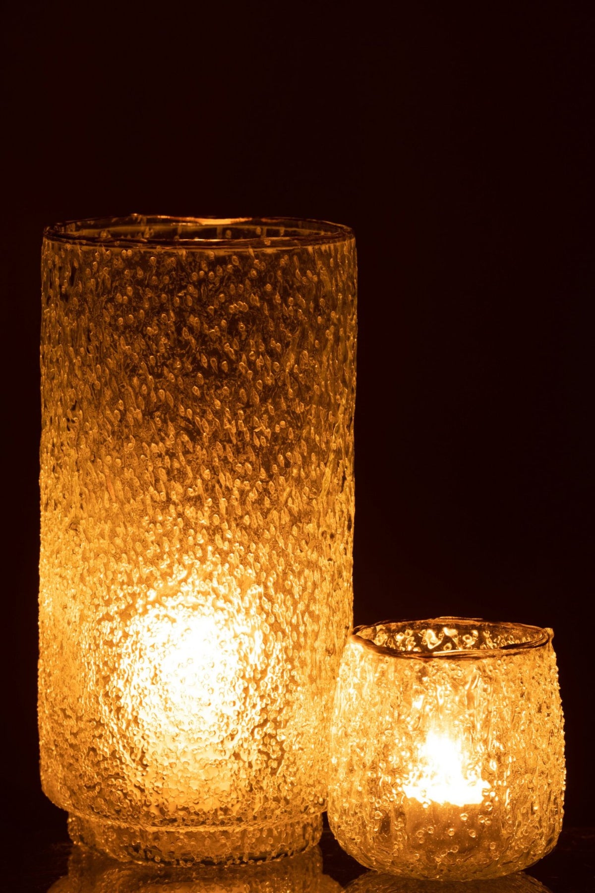 Windlicht Goud Rand Glas Transparant Large