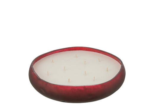 Geurkaars M-Chic Glas Rood Large