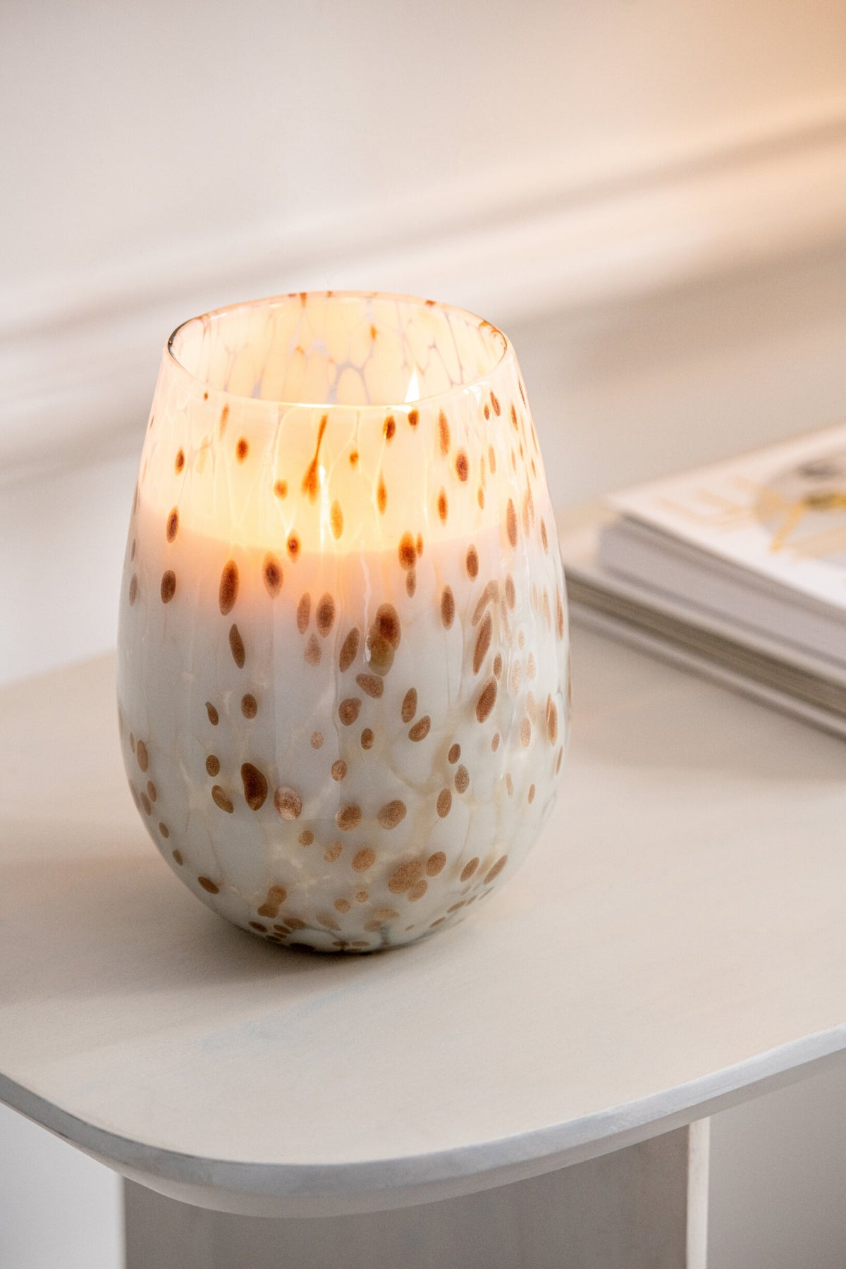 Geurkaars Mia Wit/Mix Glas Small