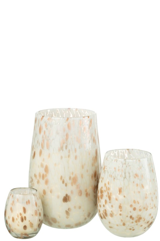Geurkaars Mia Wit/Mix Glas Large