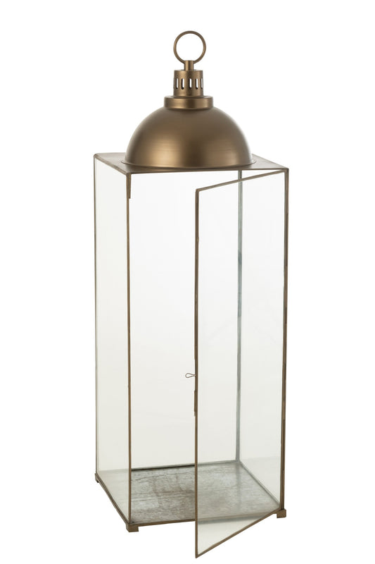 Lantaarn Hagrid Glas/Ijzer Brons Large