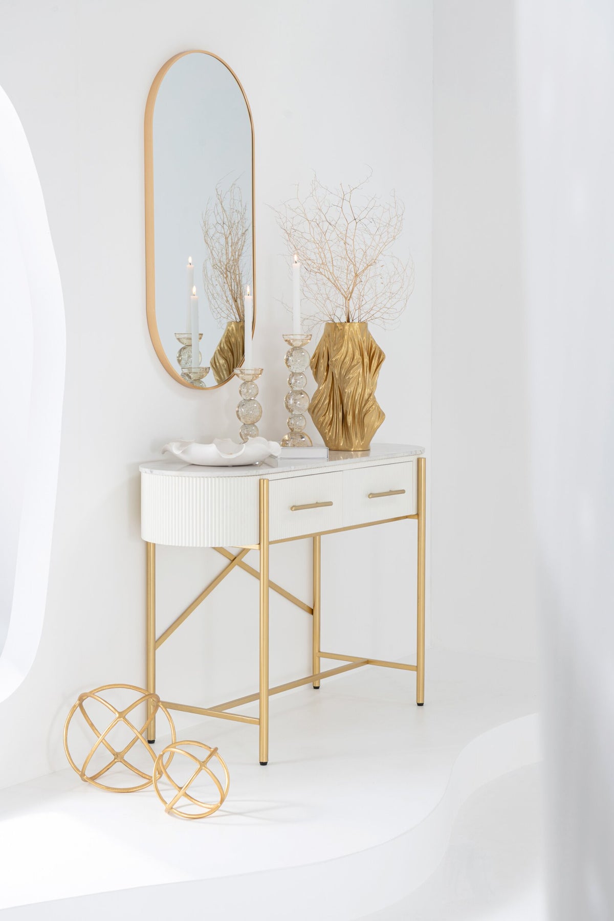 Mirror Oval Grale Gl/Met Gd