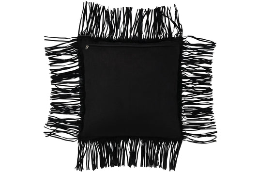 Cushion Fringe Leather Black